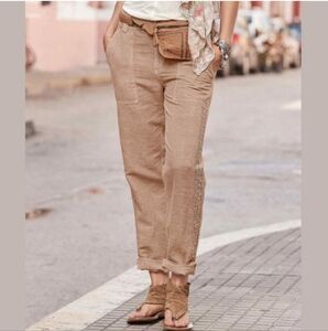 New! Sundance linen blend Organia lace pants